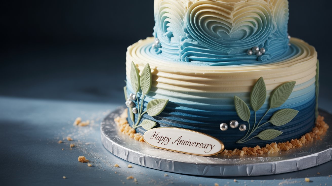 blue ombre anniversary cake β elegant & romantic blue ombre anniversary cake β elegant & romantic