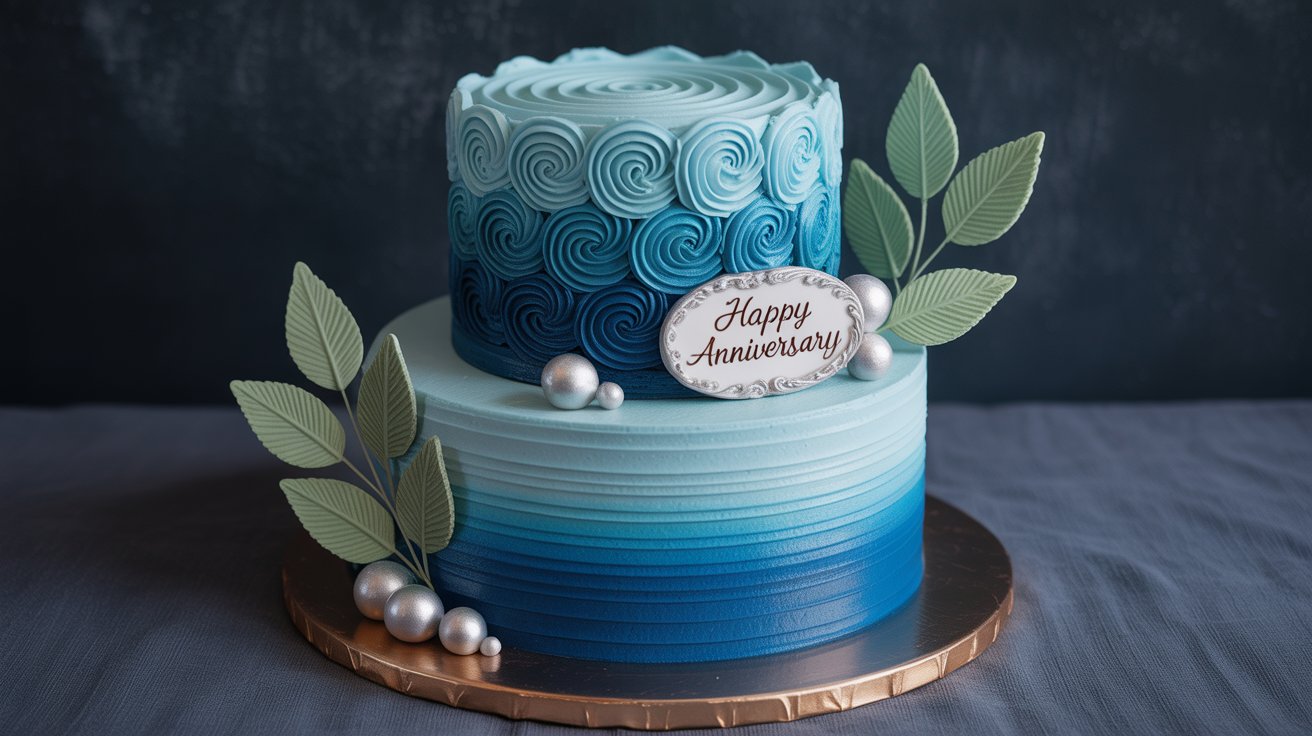 blue ombre anniversary cake β elegant & romantic blue ombre anniversary cake β elegant & romantic