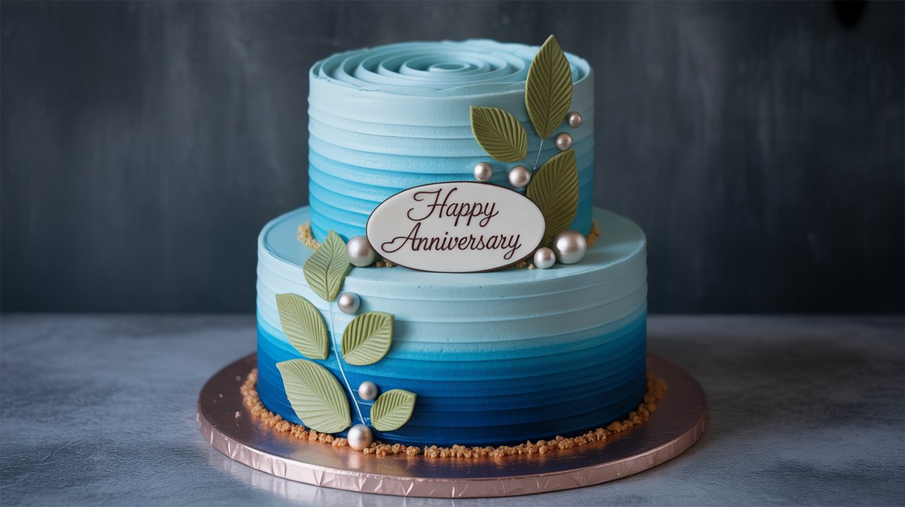 blue ombre anniversary cake β elegant & romantic blue ombre anniversary cake β elegant & romantic