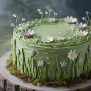 Home enchanted meadow cake – wildflowers & dewdrops