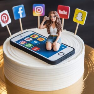 influencer cake | smartphone & social media theme | eatmore