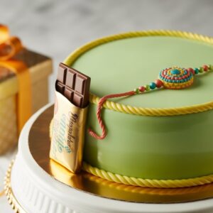 rakhi chocolate cake | green mirror glaze | eatmore